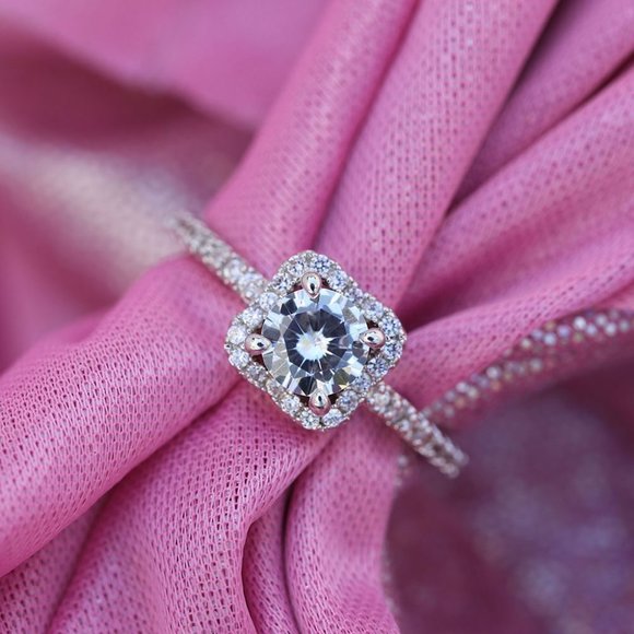 🍁 Dainty Pure Round Zircon Square Dazzling Thin Rings for Women, EVGG1577 - Picture 3 of 7